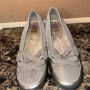 Earth‎ Spirit Womens 7.5 Brown  Patent Leather Mesh Slip-On Shoes Loafers